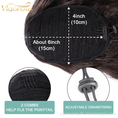 Wholesale Cheapest Drawstring Curly Weave Wrap Women Clip Elastic Hair Ties Brazilian Blonde Ponytail Extensions